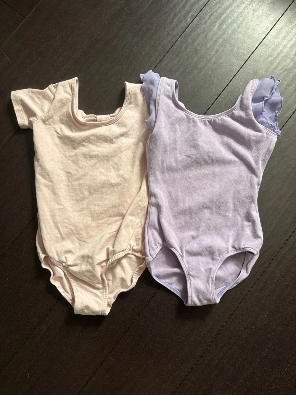 Bloch Pink and Lavender Short-Sleeve Cotton Leotards for Kids